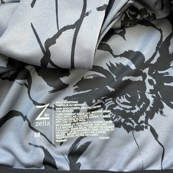 SzM Z by Zella long line studio bra. Black/ steel blue grey. EUC - Picture 3 of 4